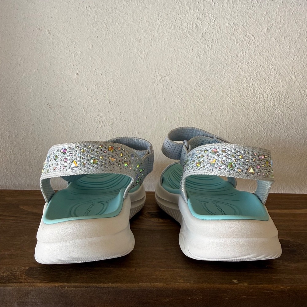 Skechers Ultra Flex 3.0 Girls Rhinestone Sandals Youth Size 1 See Measurement - Picture 5 of 14